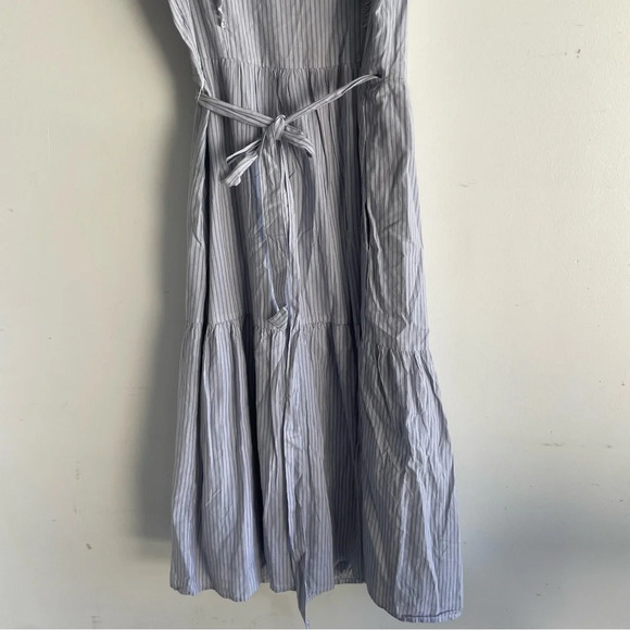 New! GAP Blue White Striped Flutter Sleeve Midi Wrap Dress - 22478 - Picture 6 of 16